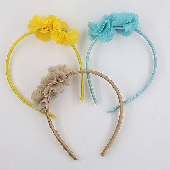 Mandy two Chiffon flowers acrylic headband