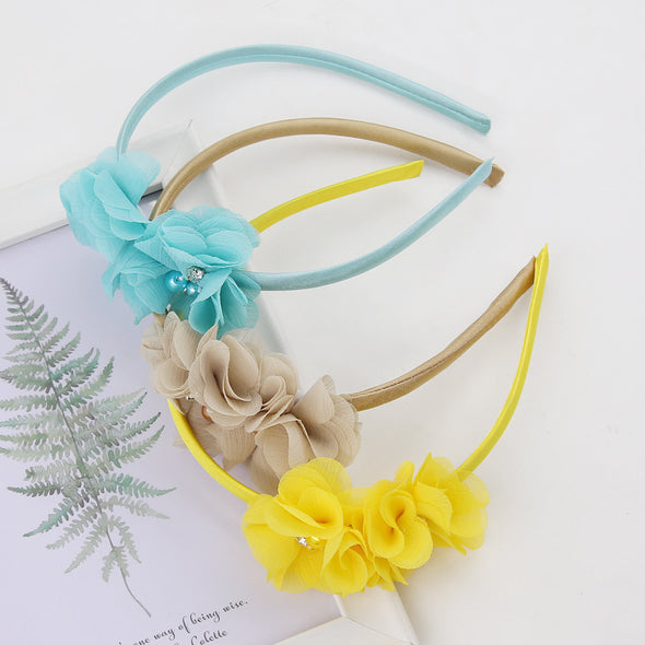 Mandy two Chiffon flowers acrylic headband