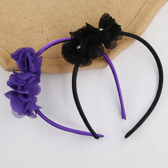 Mandy two Chiffon flowers acrylic headband