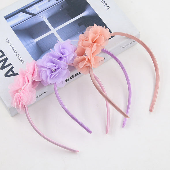 Mandy two Chiffon flowers acrylic headband