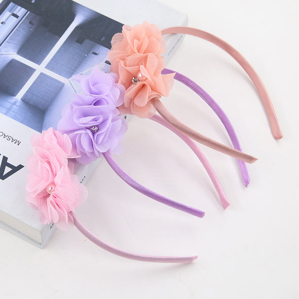 Mandy two Chiffon flowers acrylic headband