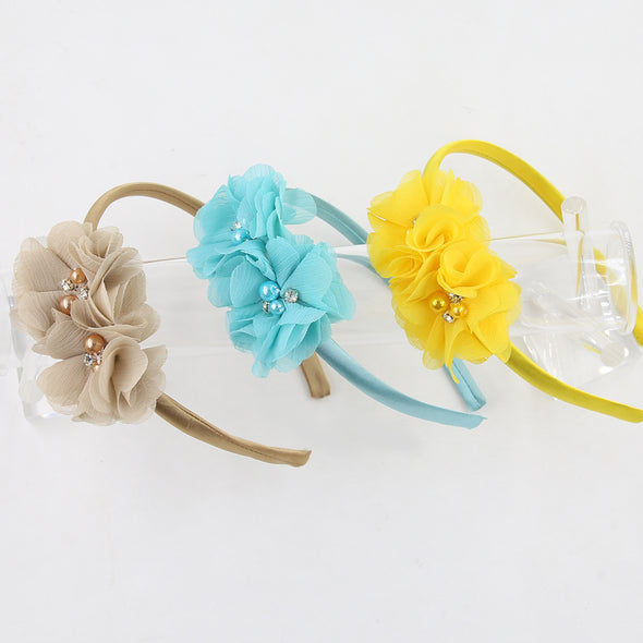 Mandy two Chiffon flowers acrylic headband