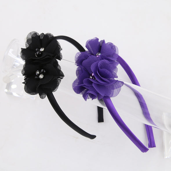 Mandy two Chiffon flowers acrylic headband