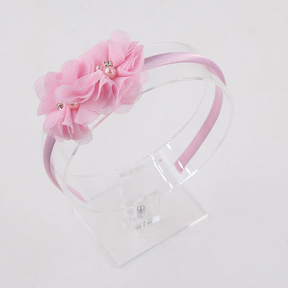 Mandy two Chiffon flowers acrylic headband