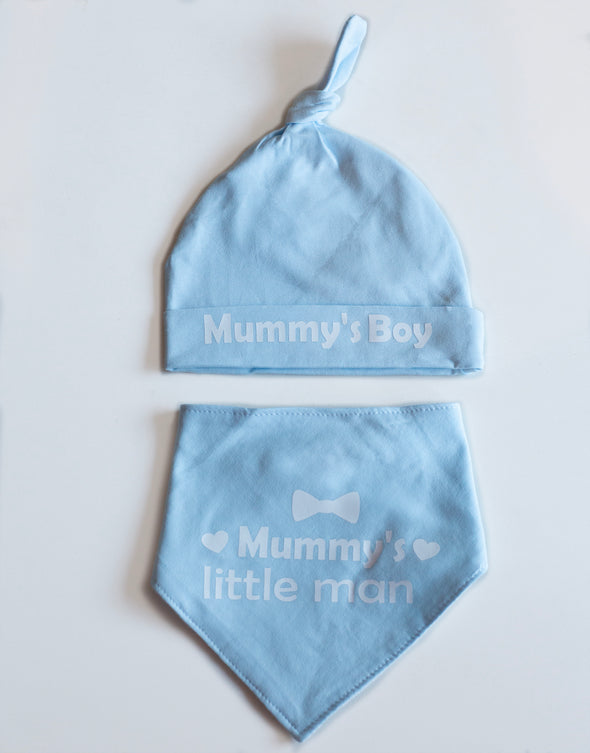 Auntie's boy bib and beanie set