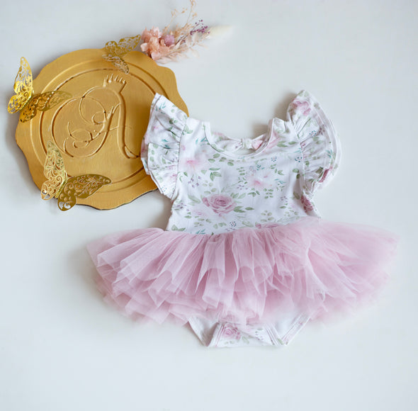 Rosaline vintage floral tutu romper/dress