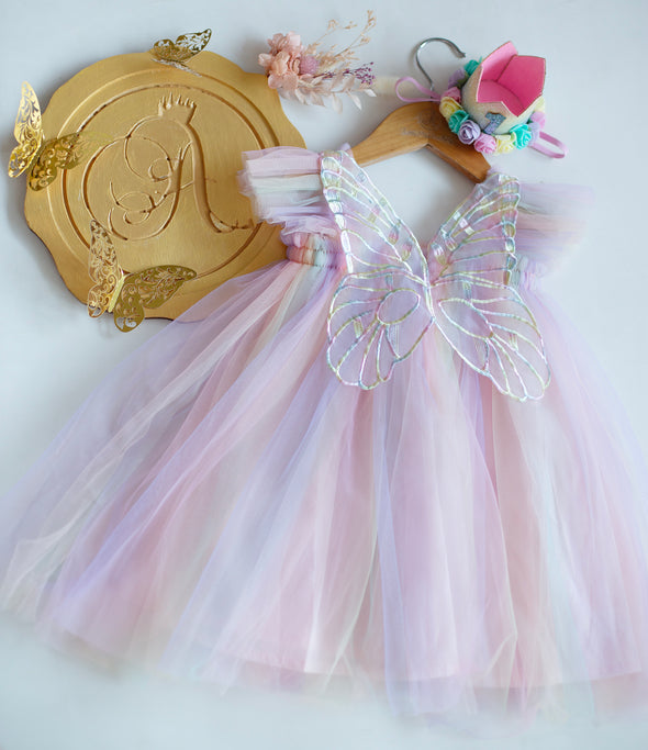 Alora rainbow butterfly dress