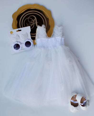 Lulu butterfly dress white