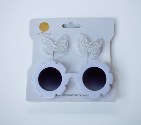 Daisy butterfly sunglasses set