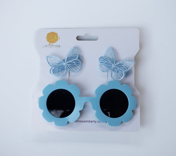 Daisy butterfly sunglasses set