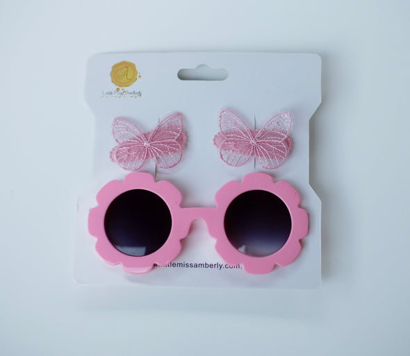 Daisy butterfly sunglasses set