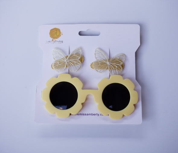 Daisy butterfly sunglasses set