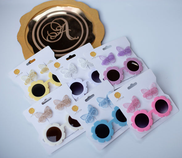 Daisy butterfly sunglasses set