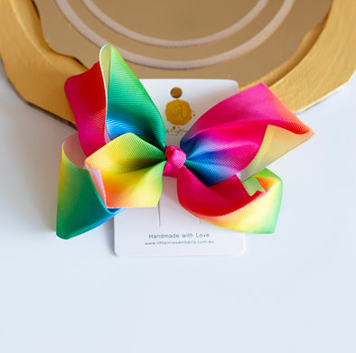 Mina rainbow 6 inch bow clips