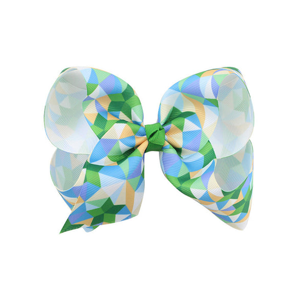 6 inches rainbow bow clips