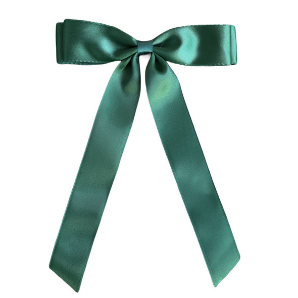 Melina long tailed ribbon bow clips
