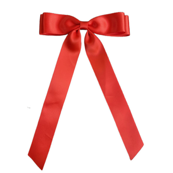Melina long tailed ribbon bow clips