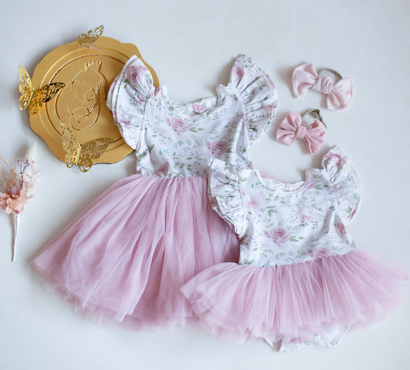 Rosaline vintage floral tutu romper/dress