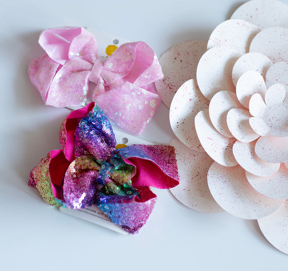 Salina 6 inches sequin bow clips