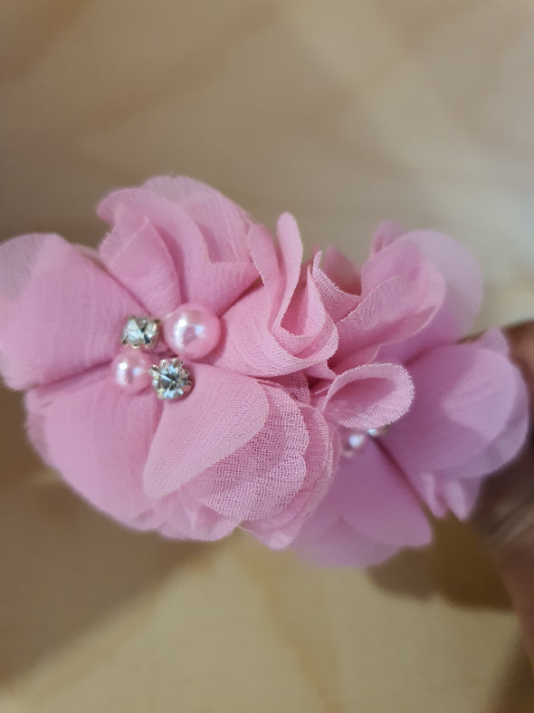 Mandy two Chiffon flowers acrylic headband