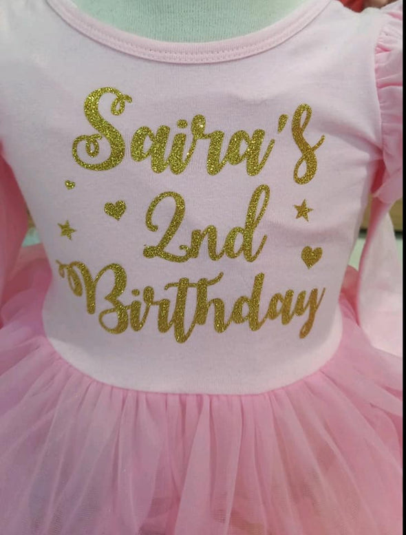 Rona customised first and second birthday tutu dress with personalised names