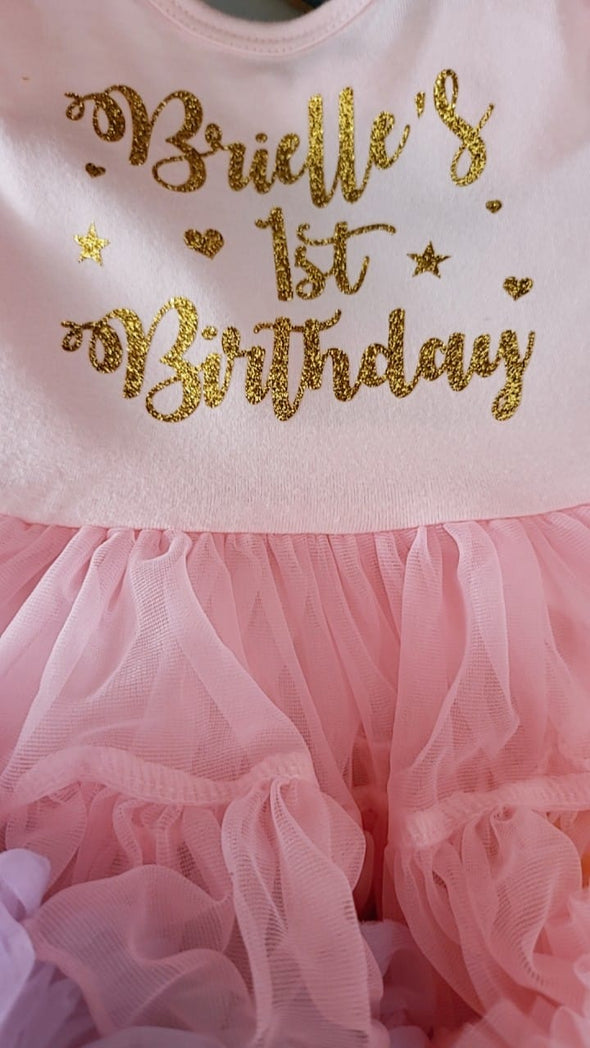 Rona customised first and second birthday tutu dress with personalised names