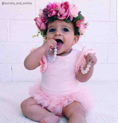 peachy pinks flower crown