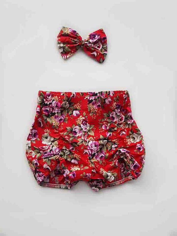 Red floral bow clip