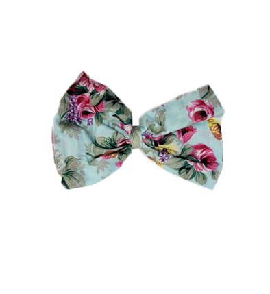 Blue floral bowclip