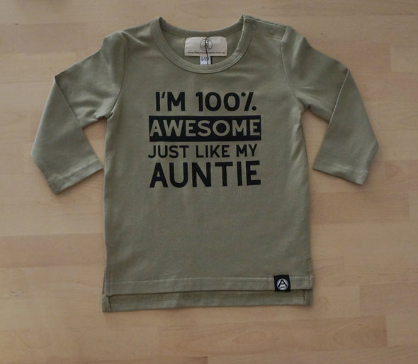 Awesome auntie army green top