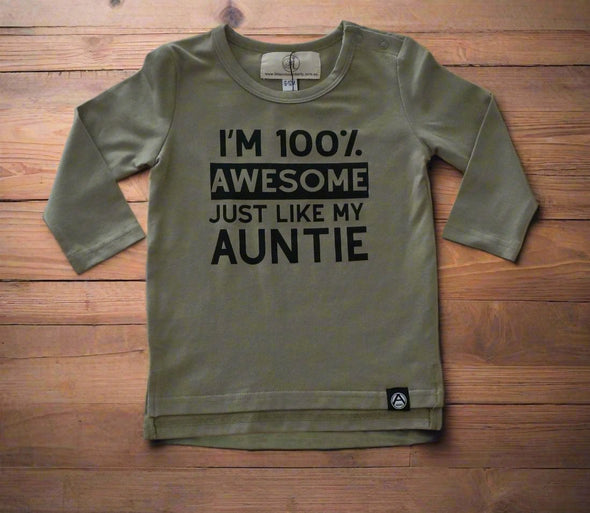 Awesome auntie army green top