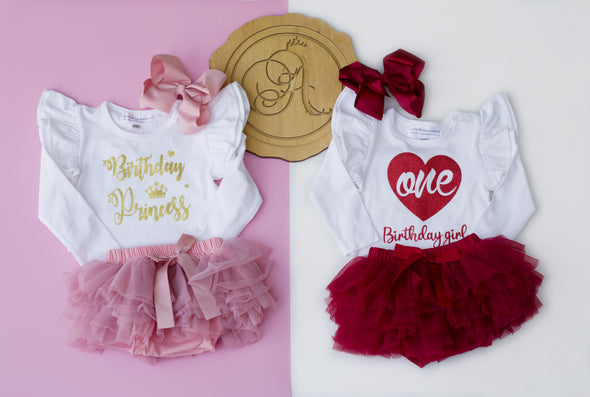 Customised heart one first birthday romper( choice of sleeveless or long sleeve)