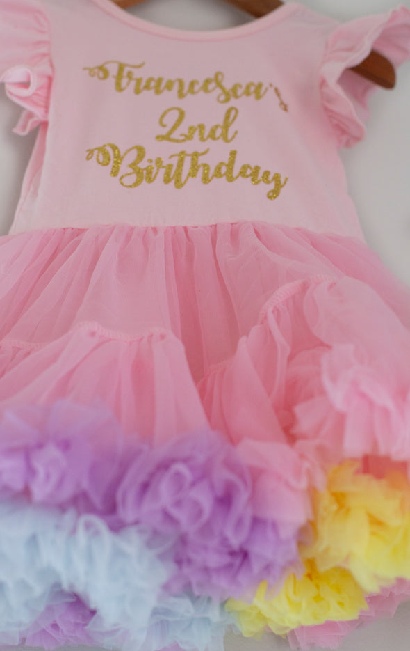 Rona customised first and second birthday tutu dress with personalised names