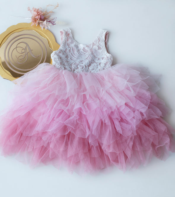 Nicolina girls pink dress