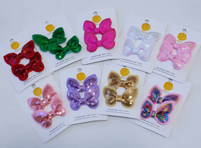 Butterfly sequin clips