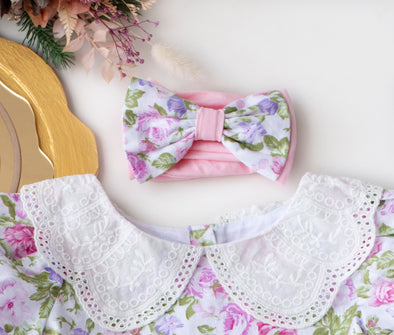 Abigail floral bow headband