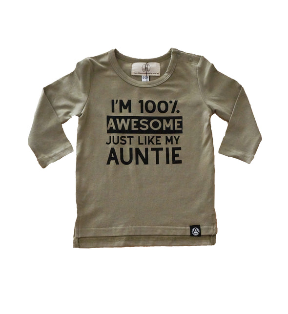 Awesome auntie army green top