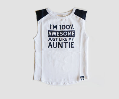 Awesome auntie sleeveless raglan style tank top