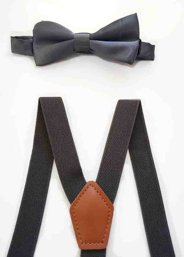 Boys bow tie suspender set