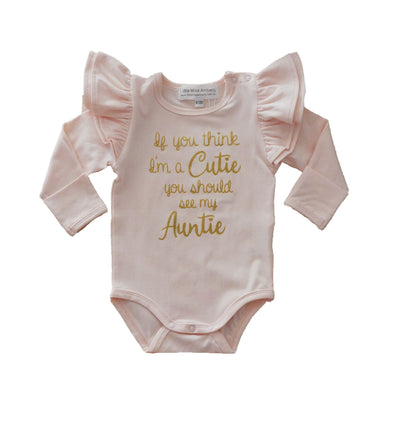 Cutie auntie flutter romper/top pale peachy pink