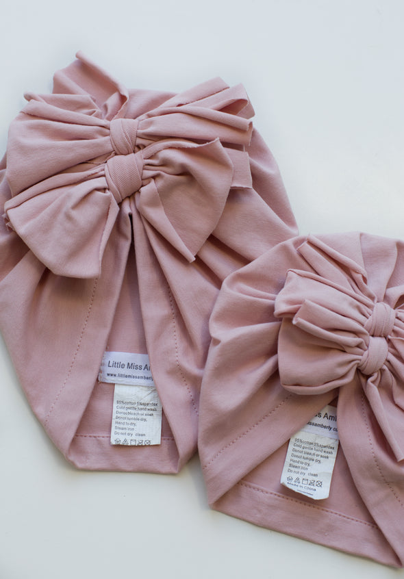 double knotted turban dusty pink