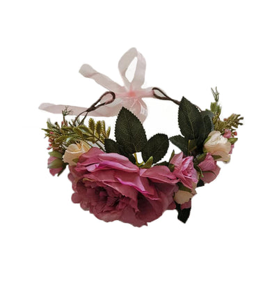 Dusty pink flower crown wreath