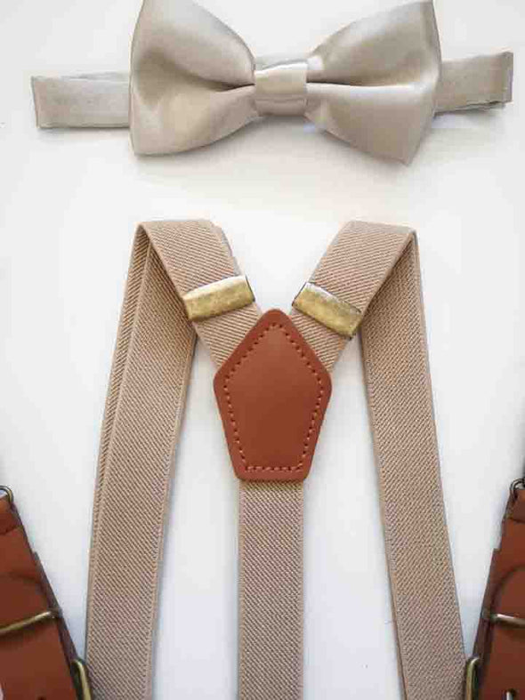 Boys bow tie suspender set