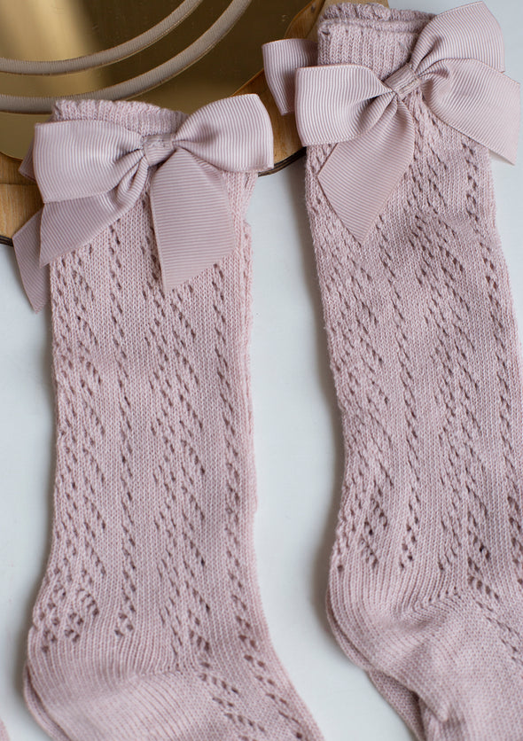 Luna long socks dusty pink (knee high socks)