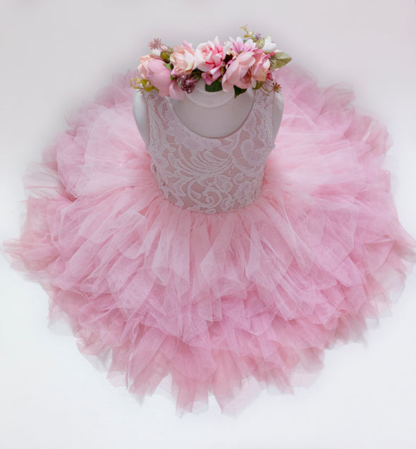 Nicolina girls pink dress