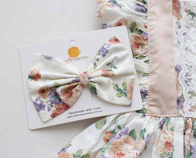 Nora floral bow clip