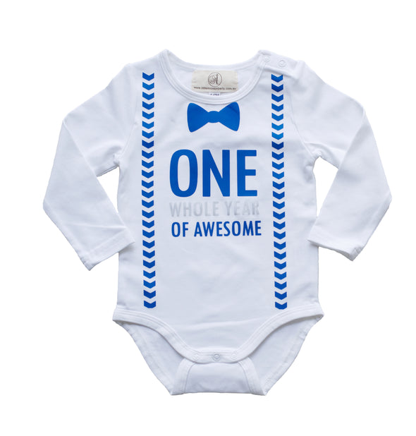 One whole year of awesome boys first birthday romper