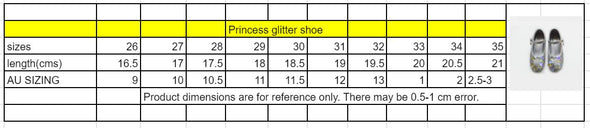 Princess silver glitter shoe