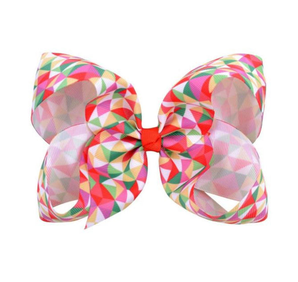 6 inches rainbow bow clips