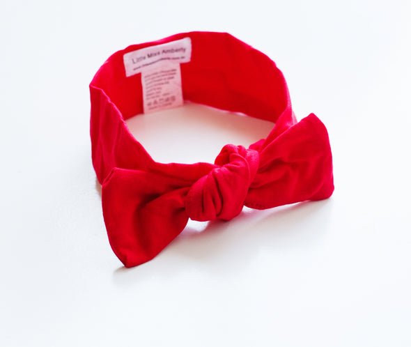 Red flat end headwrap